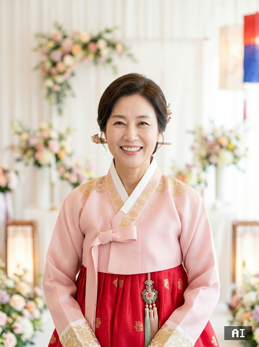 화사한 혼주 한복