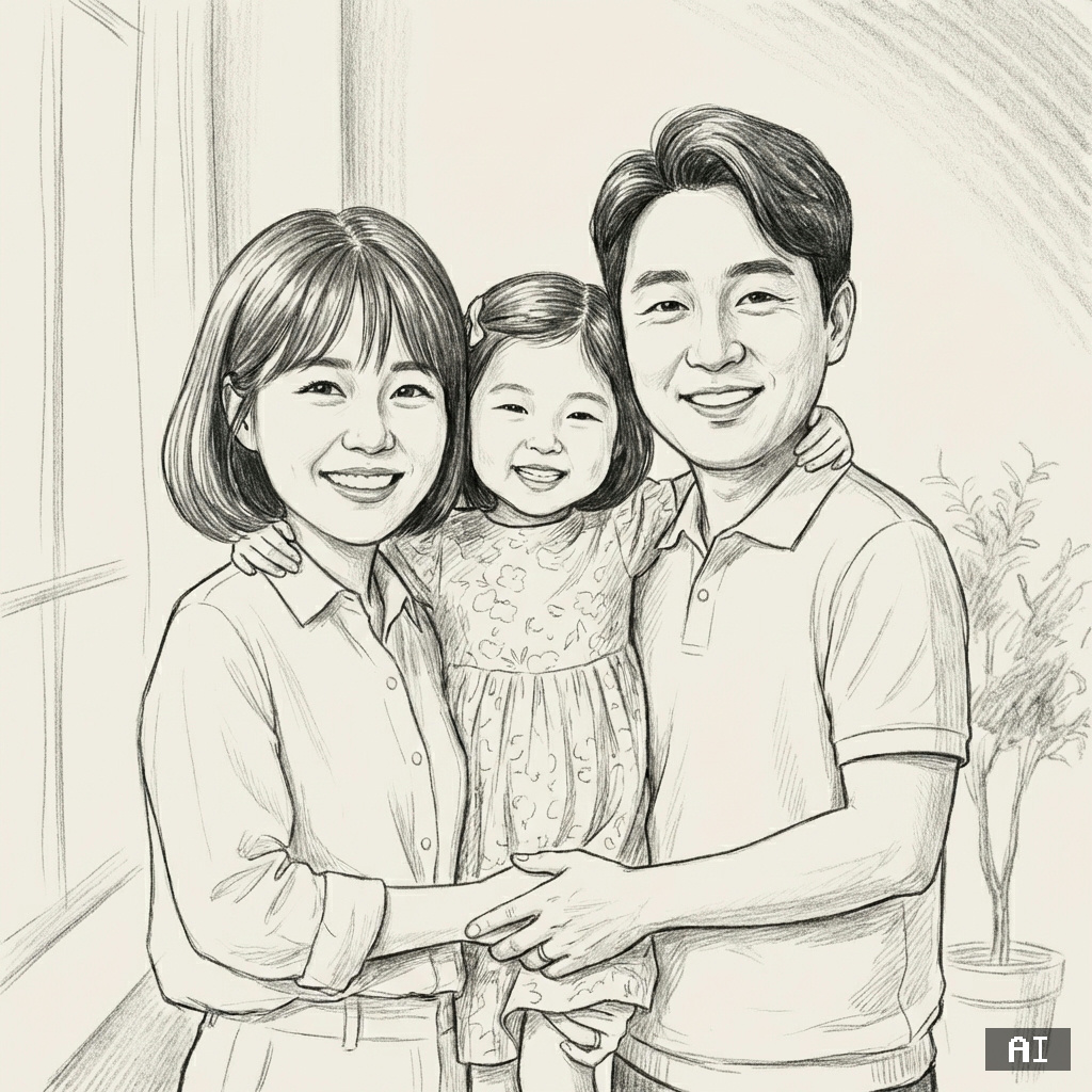 행복한 가족 (감성 스케치)