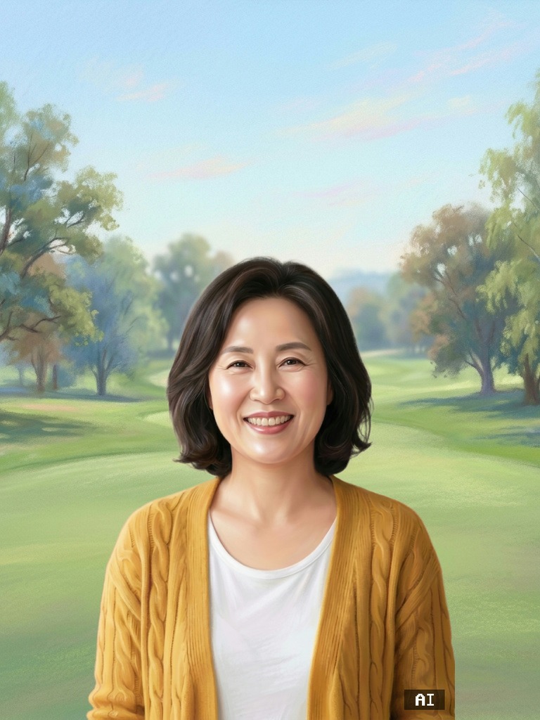 스튜디오 배경 고운 파스텔 초상 (캐리커처)
