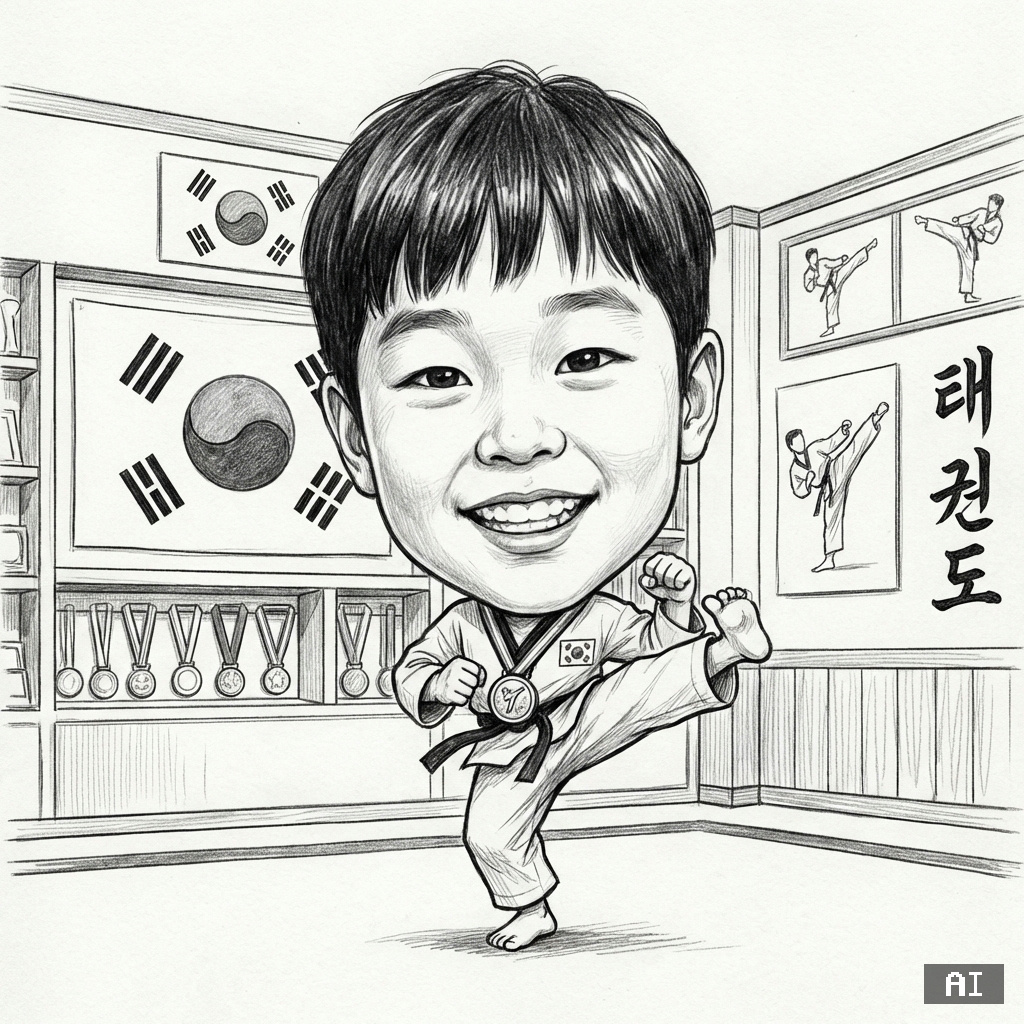태권도선수 (남,스케치) (캐리커처)