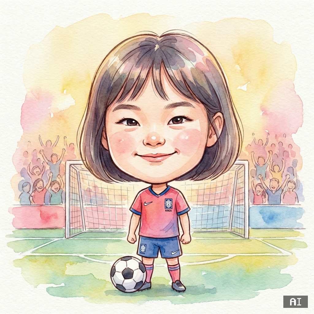 축구선수 (여,수채화) (캐리커처)