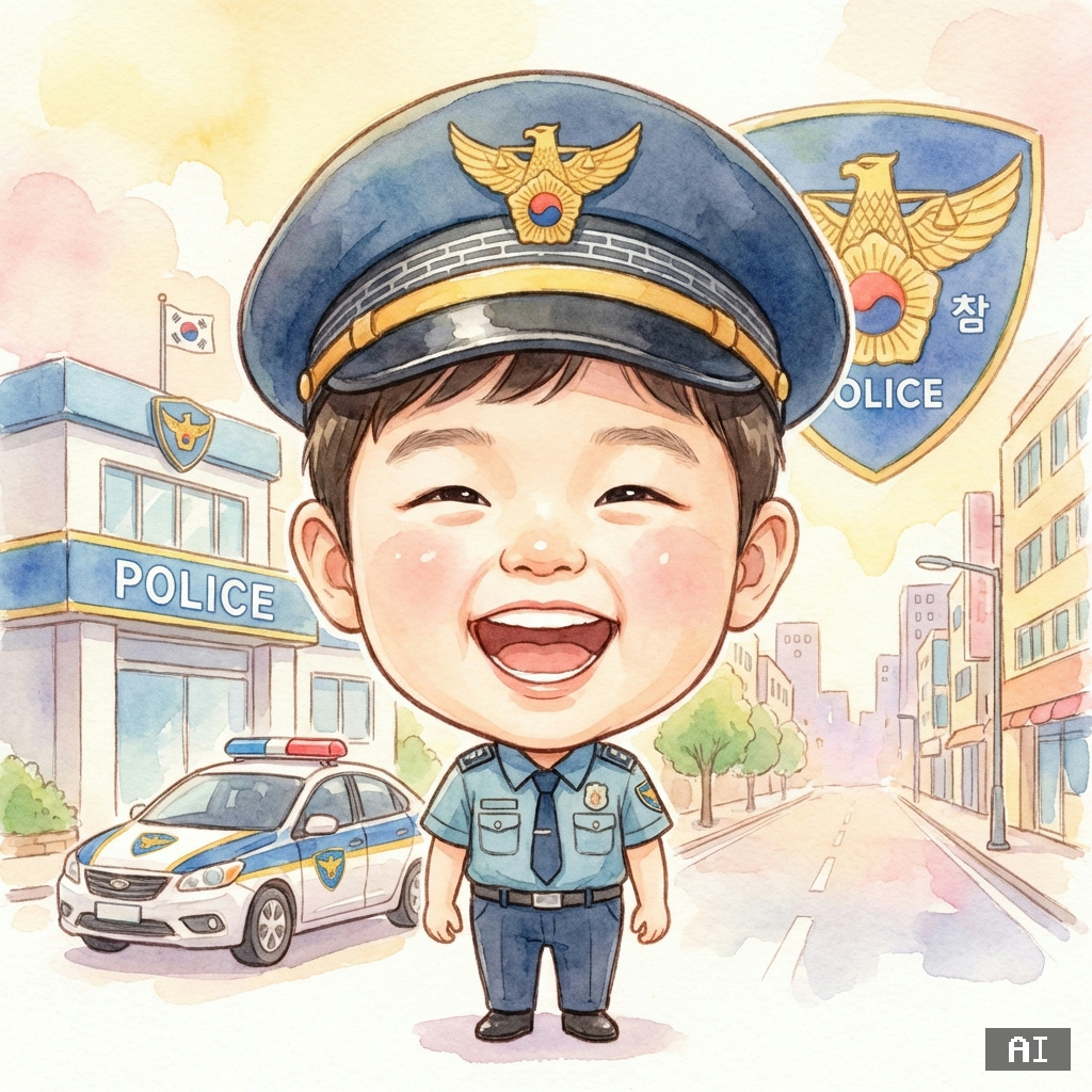 경찰관 (수채화) (캐리커처)