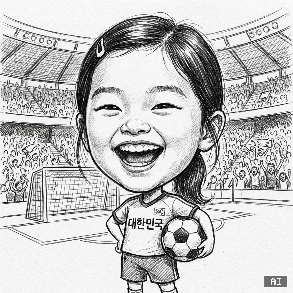 축구선수 (여,스케치) (캐리커처)