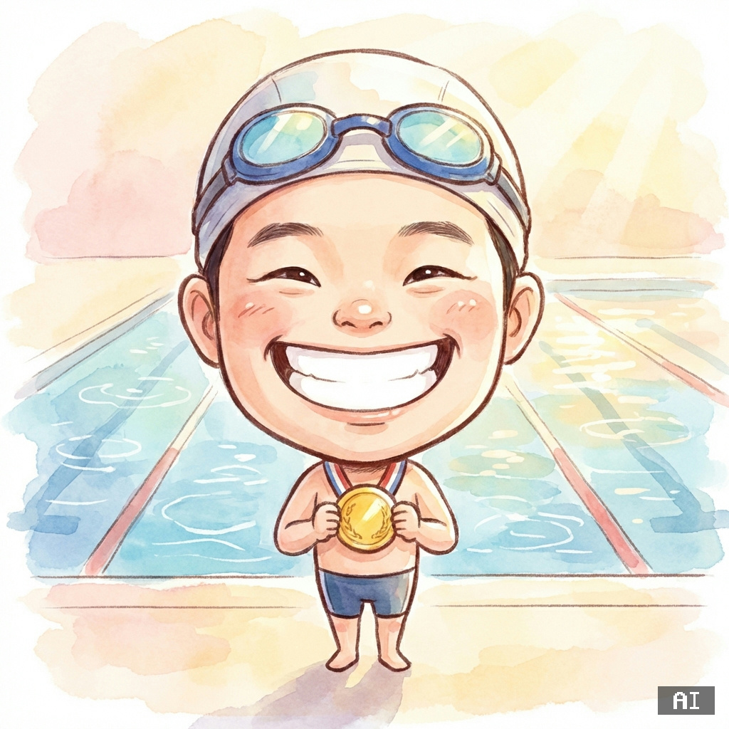 수영선수 (남,수채화) (캐리커처)