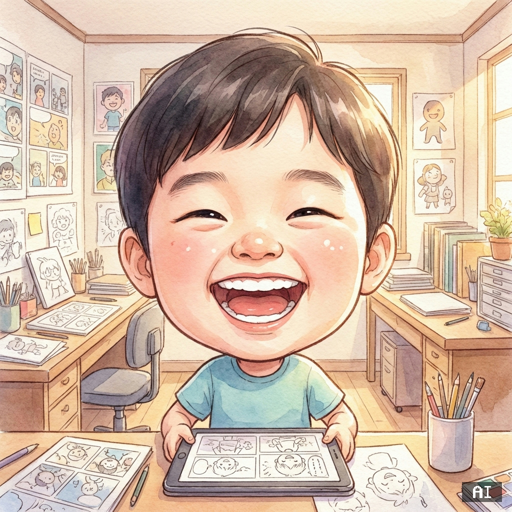 만화가 (수채화) (캐리커처)