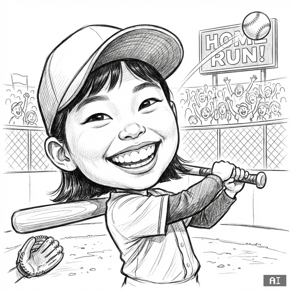야구선수 (여,스케치) (캐리커처)