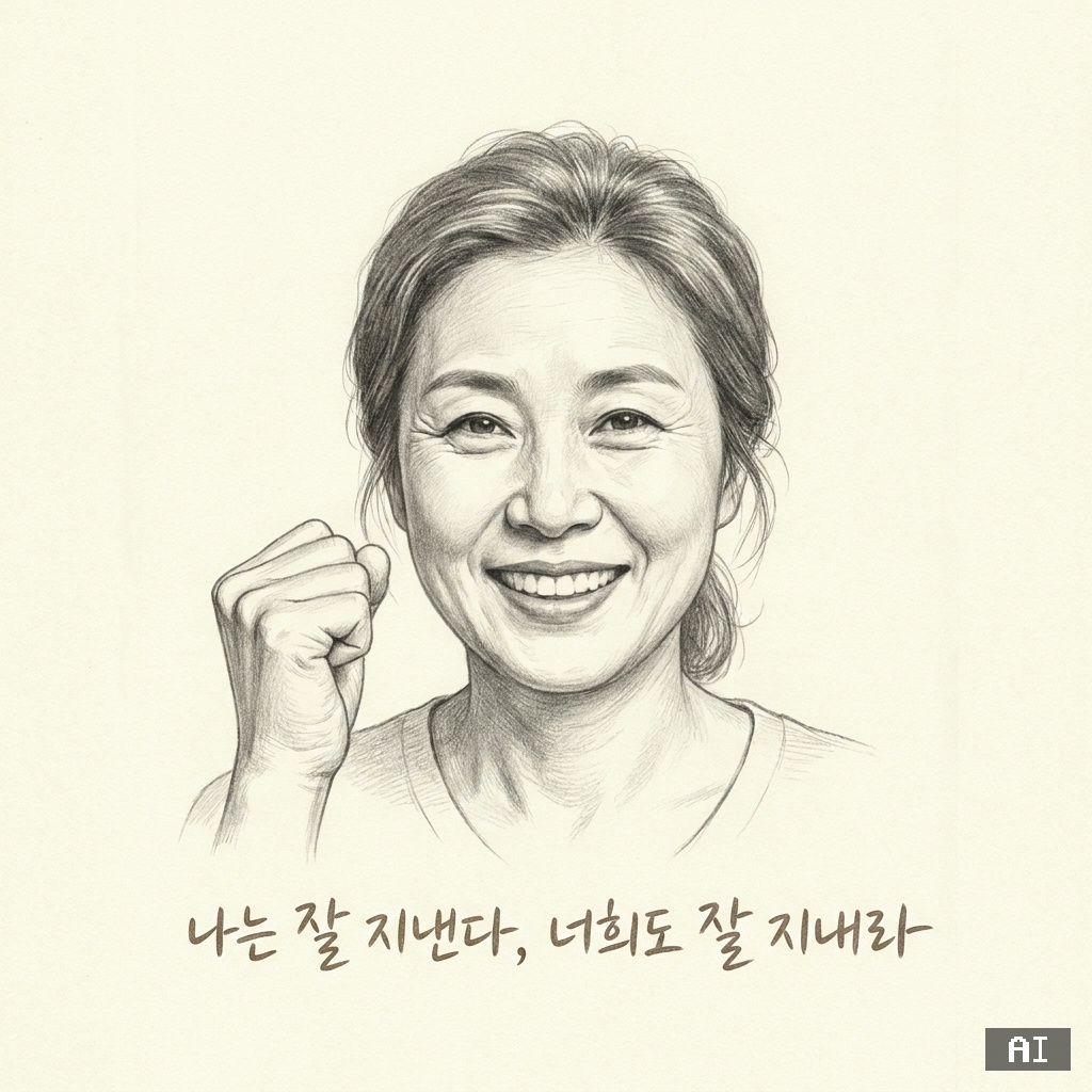 부모연필스케치