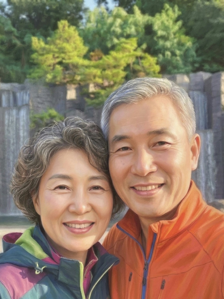 배경 파스텔 초상